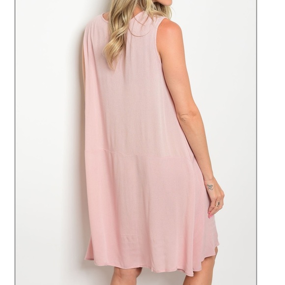 Sleeveless Pink Mini Dress S-M-L - Picture 2 of 3